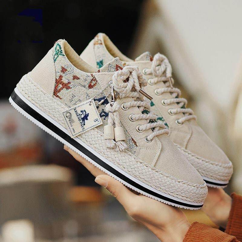 透气潮流灯芯绒平板鞋男士休闲轻便薄款春季老北京布鞋帆布鞋男鞋