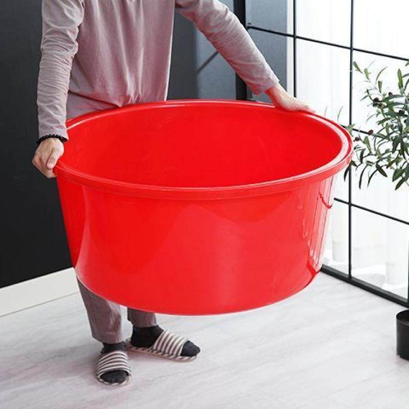 塑料大红盆圆形洗澡盆洗衣被盆宠物盆加厚喜事盆特大号泡澡桶浴盆,家装主材,台上盆,淘宝优惠券,粉丝福利购,淘宝优惠卷