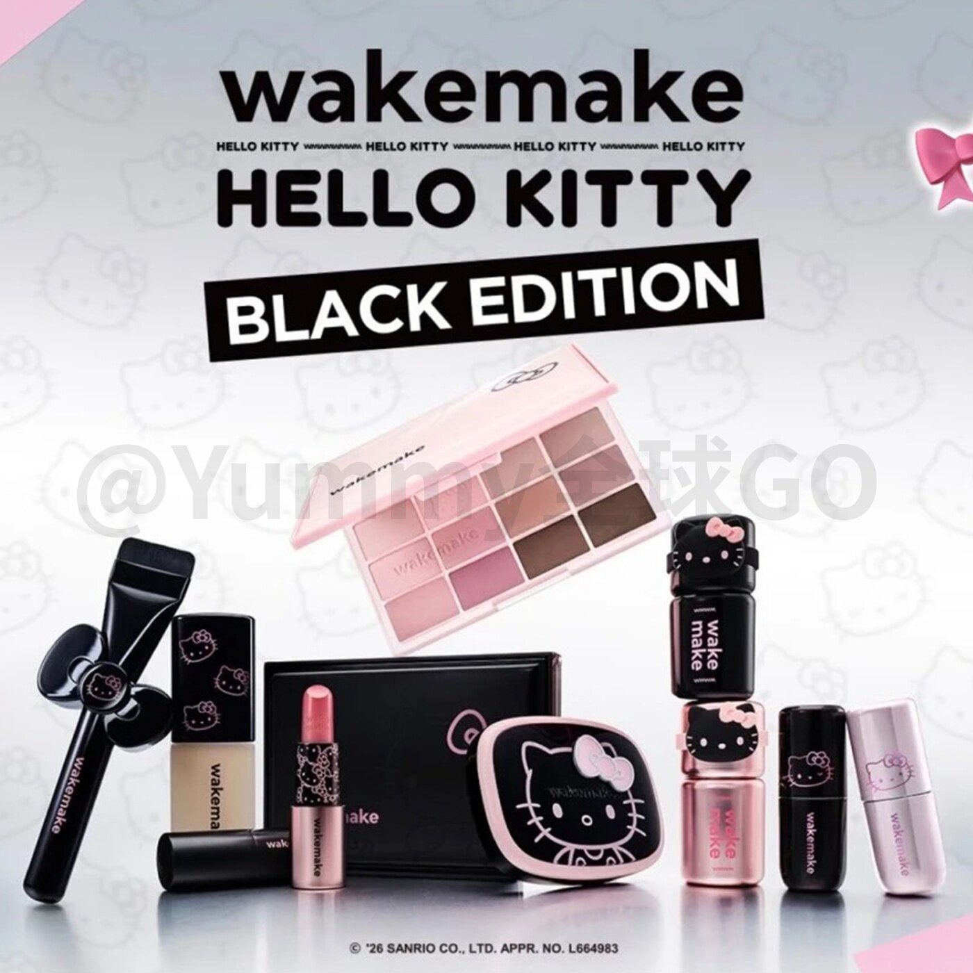 韩国wakemake联名kitty4月限量联名彩妆 眼影 口红 液体腮红 底妆