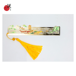 【汉礼物】武汉黄鹤楼文创江汉揽胜图系列书签尺金属创意中国风