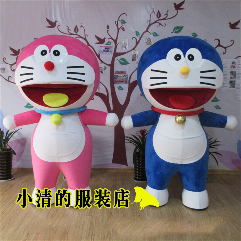 粉色哆啦A梦卡通人偶服装机器猫哆啦美成人行走动漫cos道具出租图片