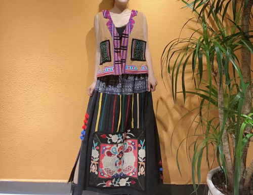 民族风手工老绣时尚设计款套装