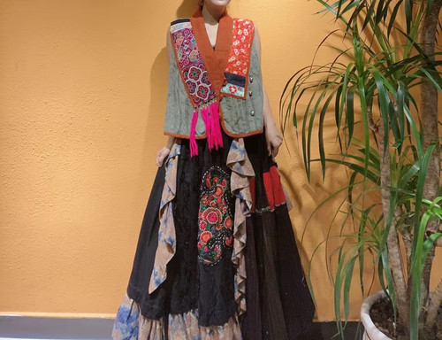 民族风手工老绣时尚设计款套装