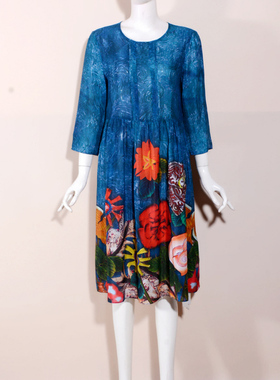 （捡漏M3XL）翠玉金Y2025夏季真丝桑蚕丝休闲连衣裙大牌断码尾货