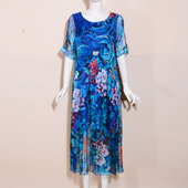 连衣裙假两件尾货 100%桑蚕丝真丝长款 捡漏M 雪微尔2025夏季