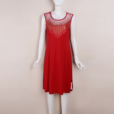 典云间无袖连衣裙大码女装尾货