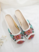 女拖鞋 鞋 休闲牛筋底正品 青年仙女 舒适复古中国风 夏季 老北京布鞋