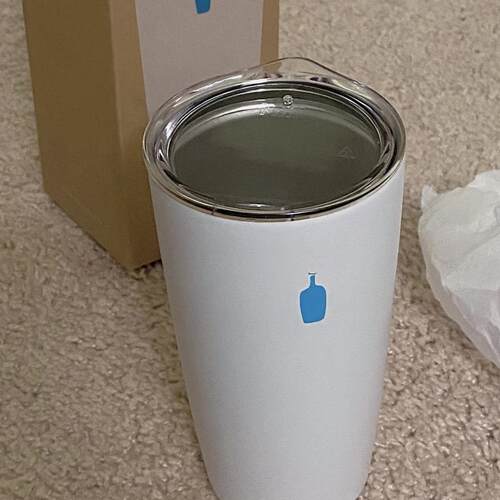 蓝瓶子滑盖咖啡杯子滑盖