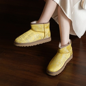 4色可选原创雪地靴女冬季 花笙缘 踏雪 加绒保暖平底短靴防滑靴