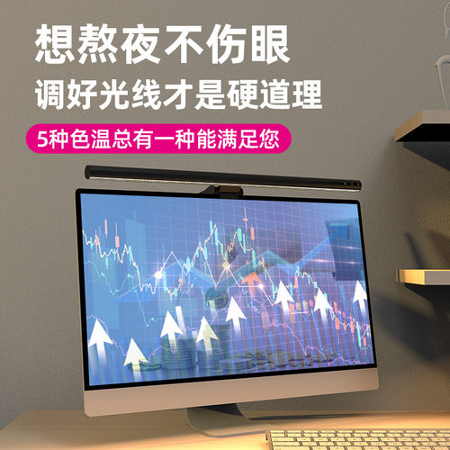 2024新品铝合金电脑屏幕挂灯护眼非对称光源LED显示屏补光灯