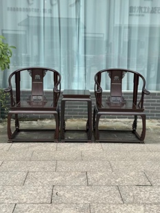 仙游红木家具皇宫椅交趾黄檀老挝大红酸枝圈椅三件套官帽椅太师椅