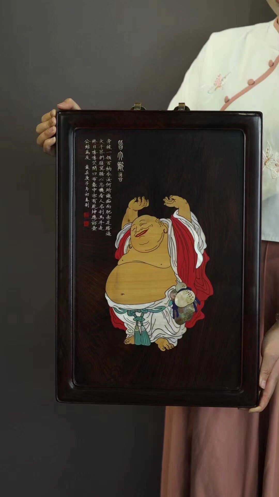水月观音普贤菩萨装饰画中式中堂敦煌壁画复古佛像法海寺佛堂螺钿
