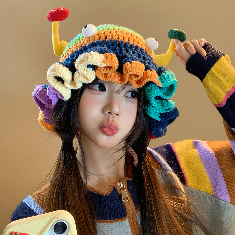 新款搞怪可爱保暖舒适针织帽