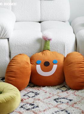 小怪兽笑脸腰靠办公椅靠垫床上沙发腰枕睡觉专用久坐不累玩偶抱枕