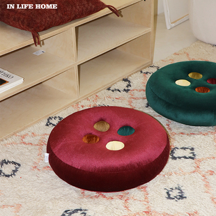 inlifehome原创多巴胺蒲团坐墩圆形加厚地毯坐垫胖胖椅垫四季PP垫