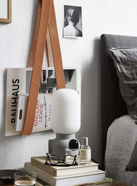 INLIFEHOME样板间小众北欧ins植鞣牛皮杂志收纳带民宿墙面皮挂带