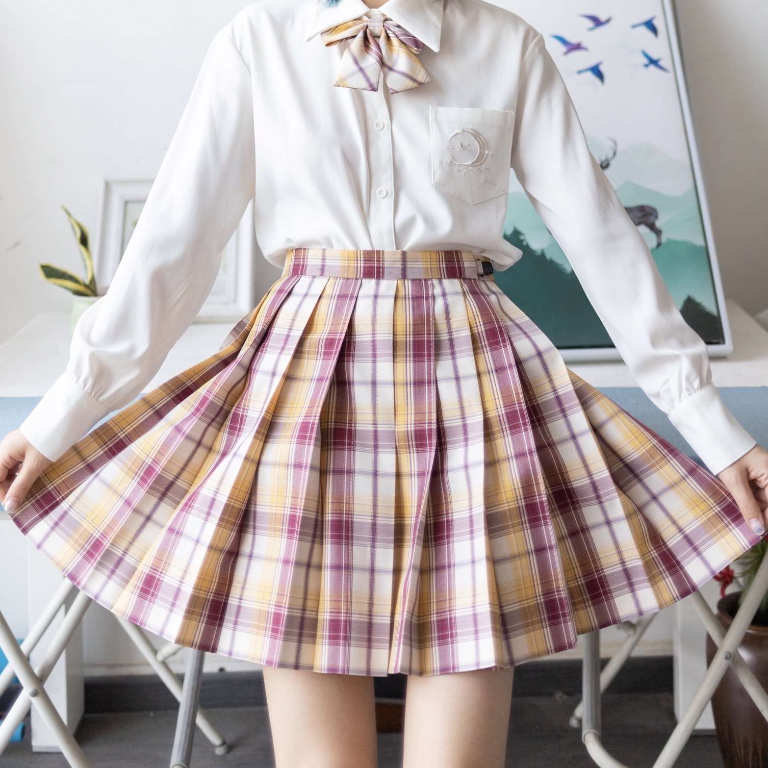 原创正版深宝黄色校供感jk格裙学院风jk制服现货日系女