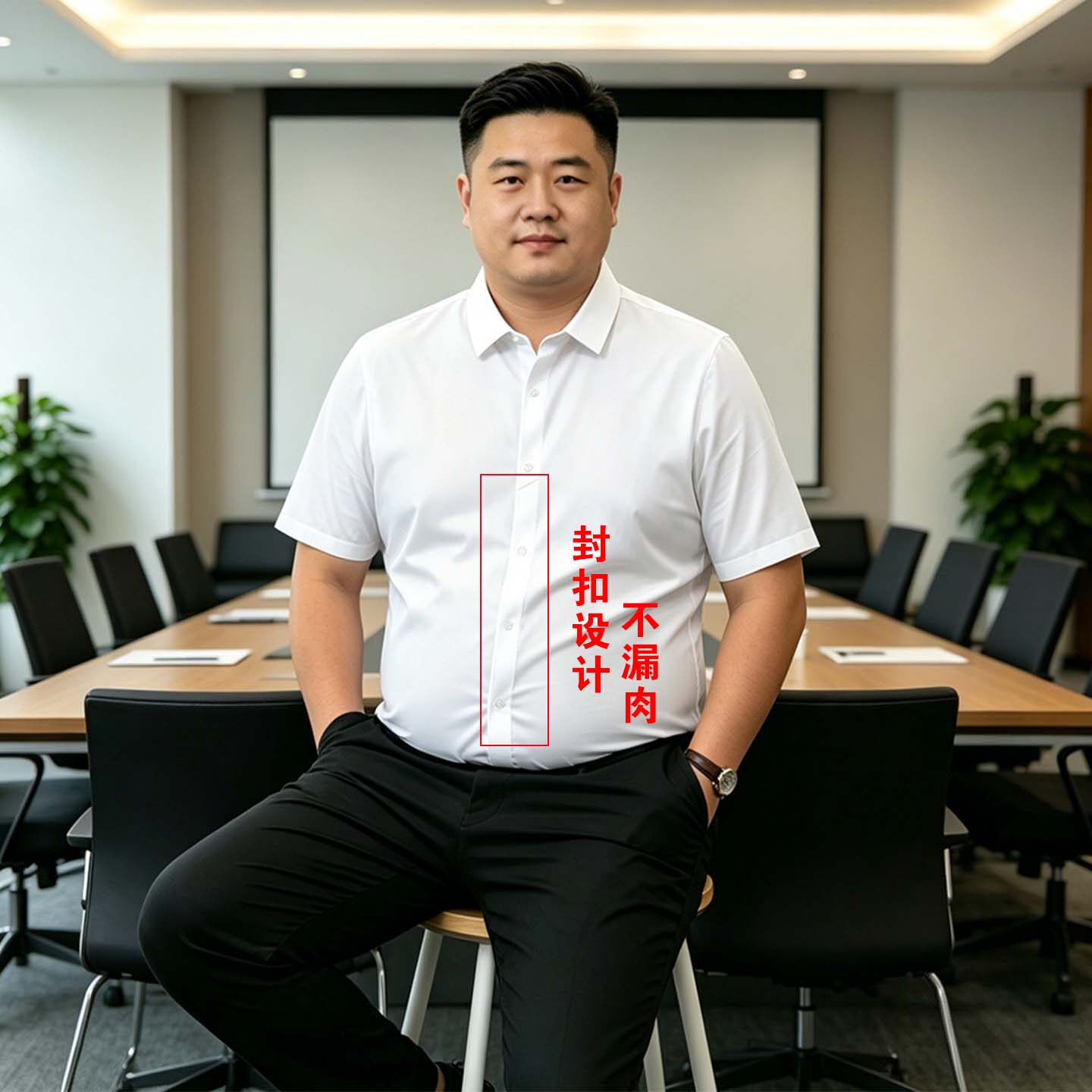 胖哥封扣不漏肉加肥加大衬衫男宽松舒适商务短袖长袖胖子衬衫男