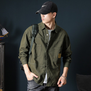 100%棉大码牛仔外套男新款胖子肥佬加肥加大款式拼接工装衬衫夹克