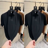 天衣无缝功能夏季 男胖子衬衣v领POLO衫 大码 冰丝高弹封闭门襟衬衫