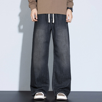 胖哥大码美式宽松牛仔裤