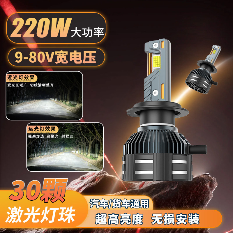 汽车ledh7灯泡改装超亮透镜h4