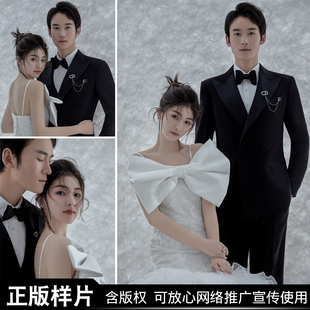 2025影楼婚纱照新样片展会高端花絮小视频单色韩式白纱极简客样照