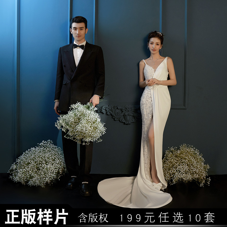 2025高定婚纱照新款样片影楼花絮小视频实景韩式极简白纱客样照