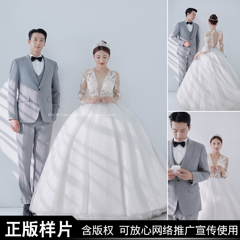 2025年影楼婚纱照新款样片展会薇拉小清新白纱光影极简韩式客样照