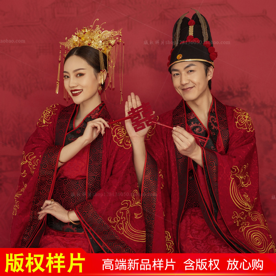 中式秀禾婚纱照样片薇拉室内国潮高端接单小视频影楼汉服新款客样