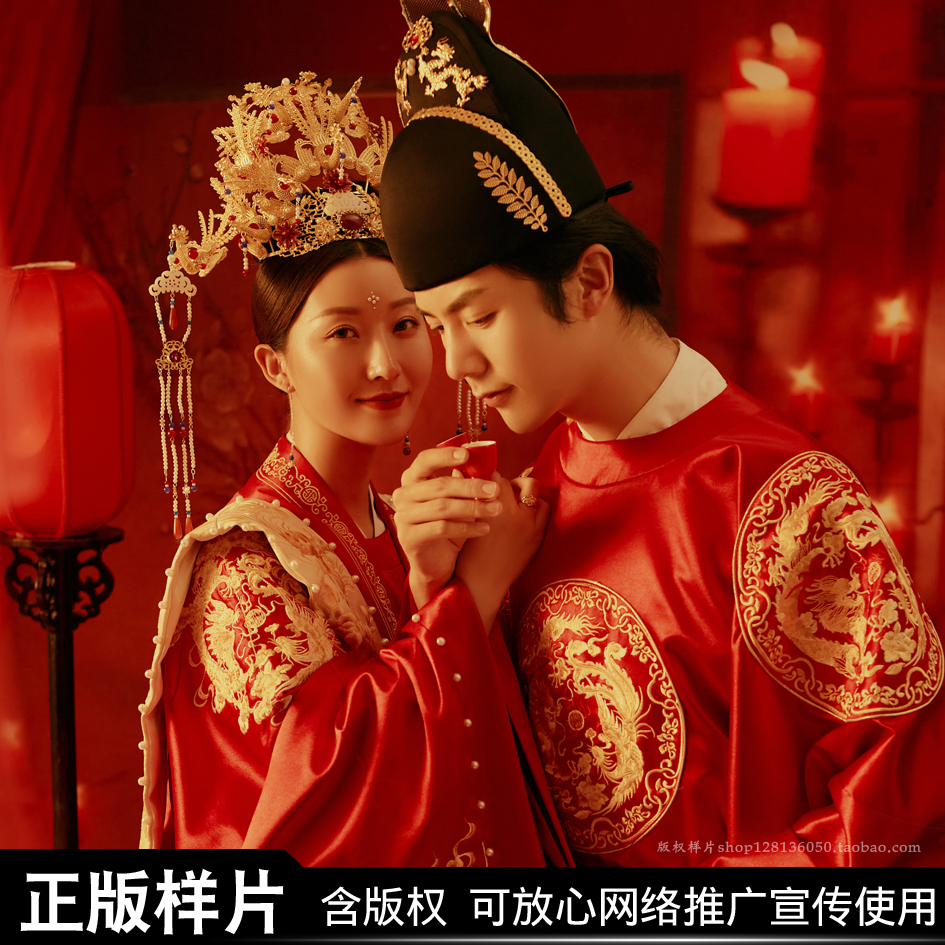 2023明制汉服中式婚纱照样片影楼花絮视频版权古装中国风秀禾客样