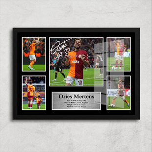 德赖斯·梅尔滕斯签名相框摆件足球周边装饰相框挂客厅卧室挂画框