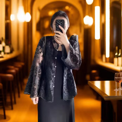 ·镂空刺绣开衫披肩外搭罩衫