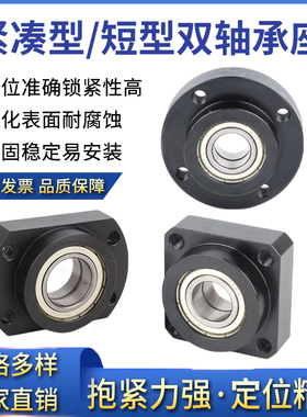轴承座组件带扣环双轴承短型紧凑式圆方扁法兰BGREB钢制发黑BFL51