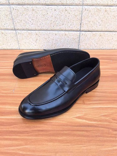 马皮商务皮鞋男真皮乐福鞋透气