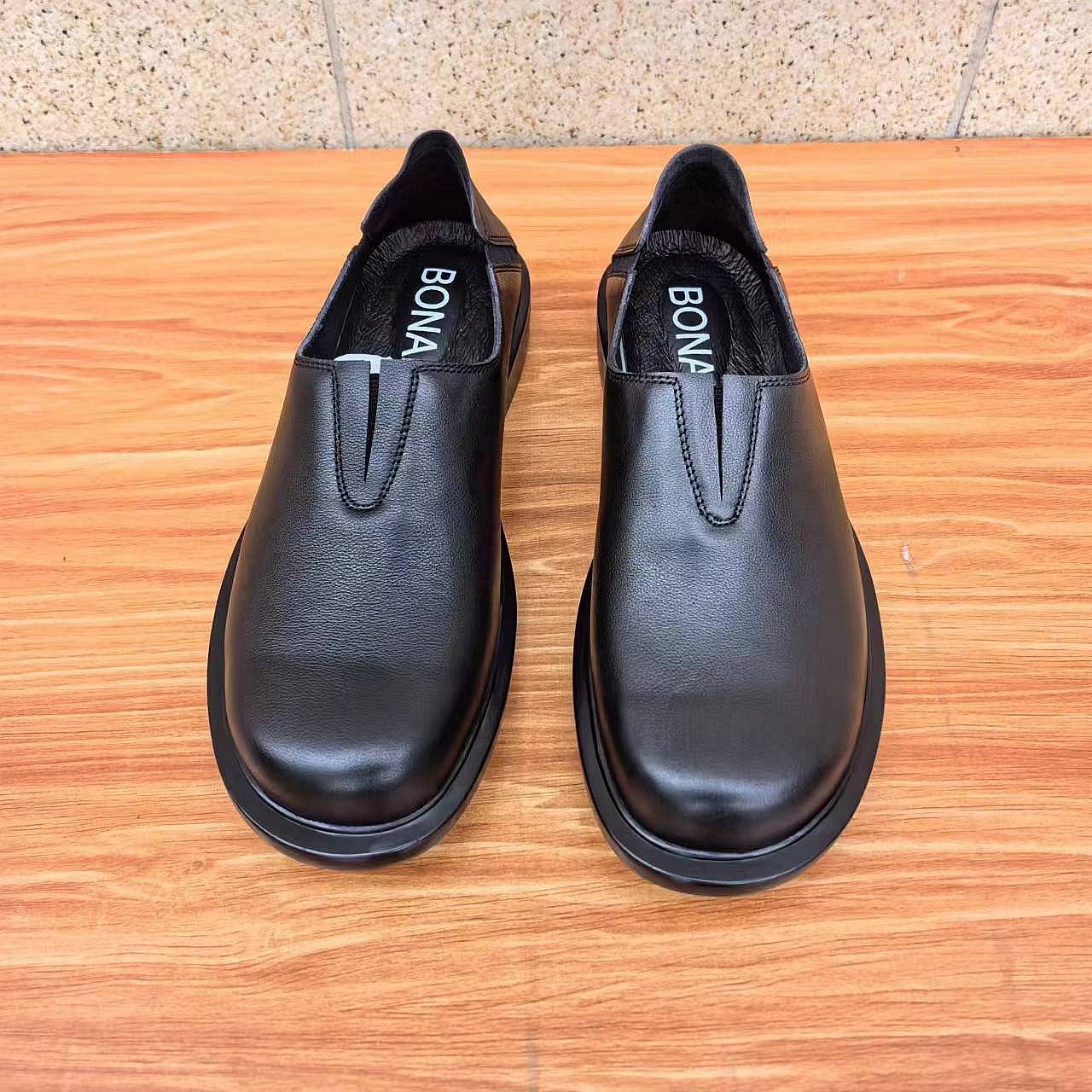 稀缺外贸男鞋厚底头层牛皮乐福鞋宽头一脚蹬休闲皮鞋男真皮透气,流行男鞋,休闲皮鞋,淘宝优惠券,粉丝福利购,淘宝优惠卷