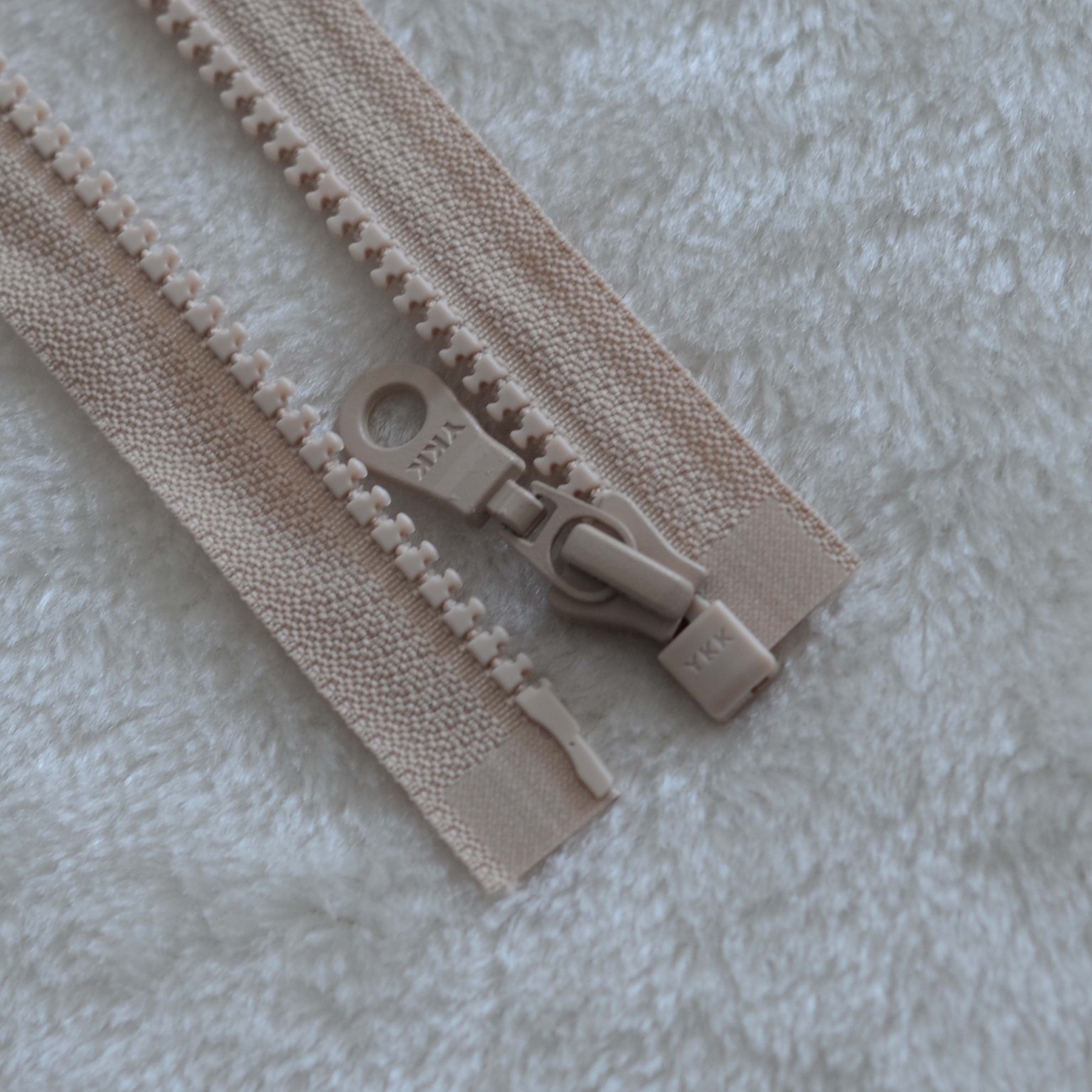 外套ykk门襟拉链5号树脂单开ykk 米色拉链 40-100cm  ykk树脂拉