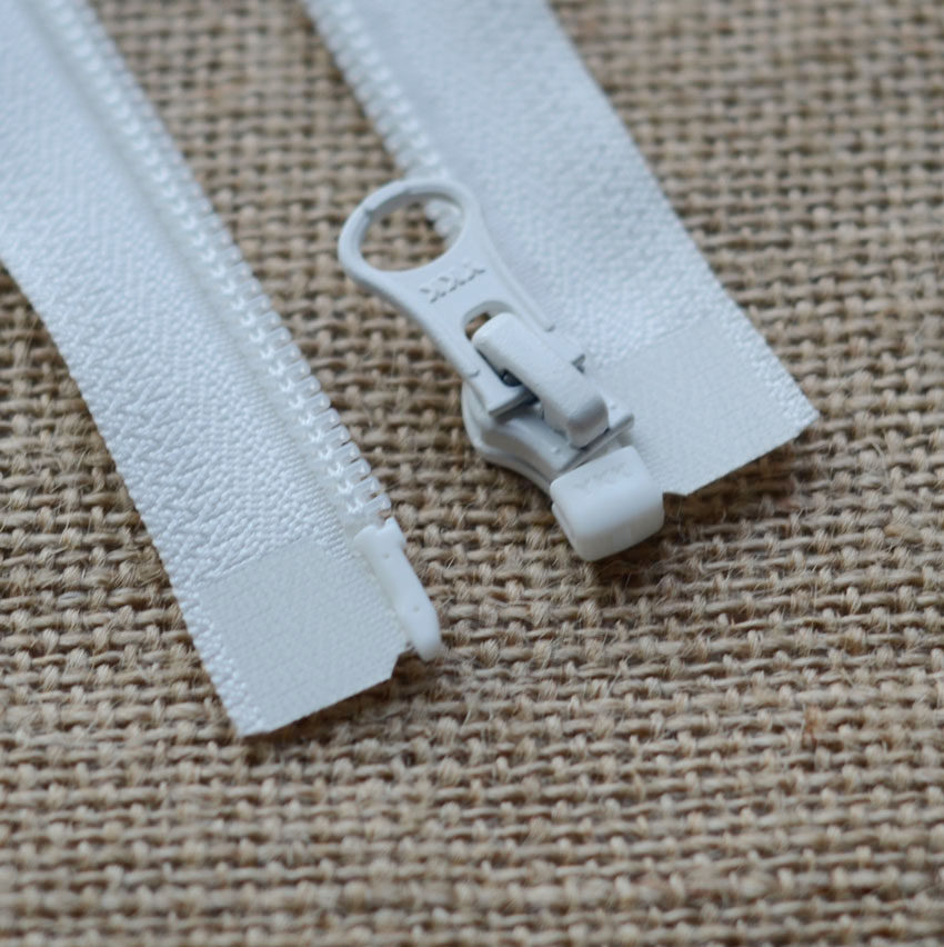 ykk尼龙门襟拉链 5号尼龙单开 白拉链 50-90cm 夹克门襟ykk拉链