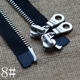 YKK开衫 YKK8 门襟双开拉链 120cm 外套拉链 白铜双开 黑拉链50