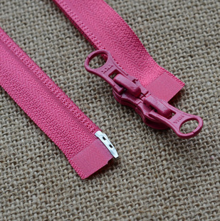 85cm YKK尼龙拉链 淡玫红拉链 外套YKK门襟拉链 5号反穿双开