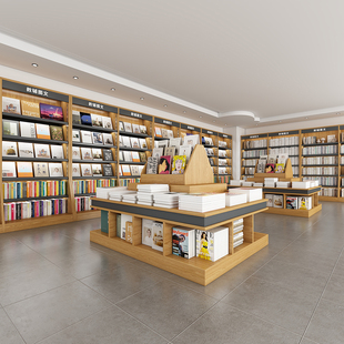 定制木质书柜中岛展示柜新华书店专用图书柜阅览室书柜展示书架