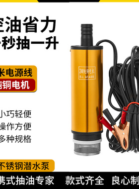电动抽油泵柴油12v24伏通用抽水泵抽油神器小型加油枪油抽子机器