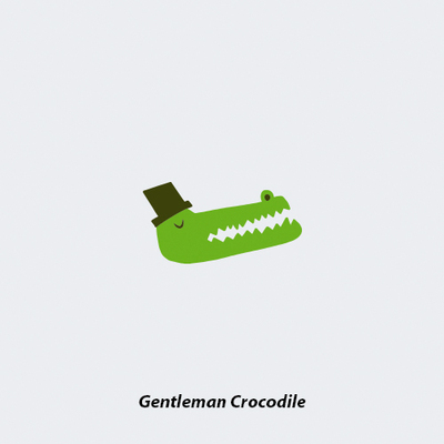 NEUF弗 独家防水纹身贴《绅士鳄鱼》个性可爱搞怪 儿童可贴