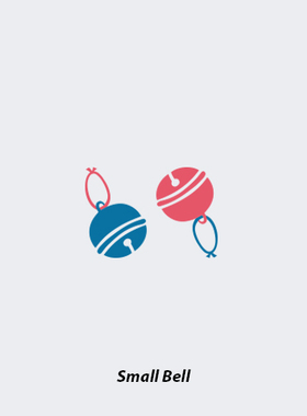 NEUF弗 创意防水纹身贴《平安铃铛》两只和平与安宁红蓝小铃铛