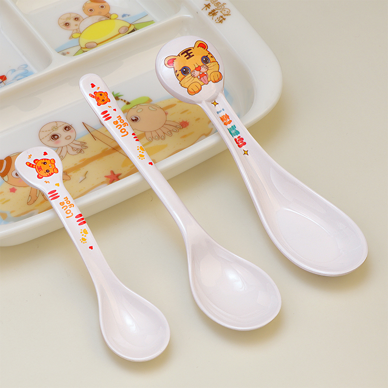 福虎卡通勺子儿童自主进食勺密胺