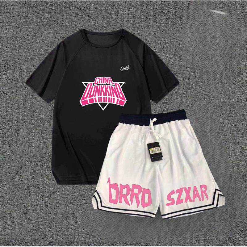 夏季篮球训练服速干短袖投篮服T恤男体育生美式学生短裤运动套装