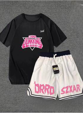 夏季篮球训练服速干短袖投篮服T恤男体育生美式学生短裤运动套装