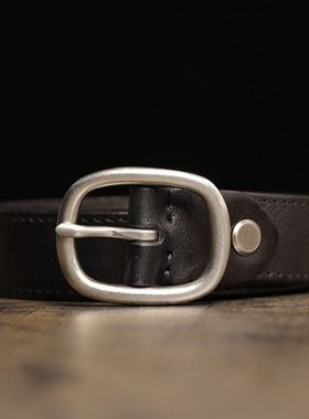 2024新款女士ins风休闲头层牛皮牛仔裤皮带复古正品真皮腰带百搭