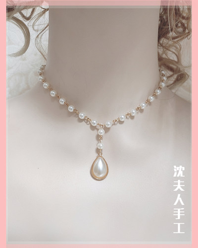 lolita日常百搭简易白色珍珠项链