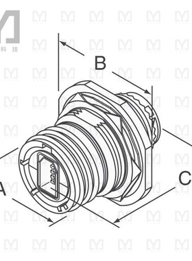 USBFTV7PEM2G【CONN RCP USB2.0 TYPEA 4P PNL MNT】